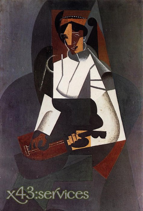 Juan Gris - Frau mit einer Mandoline nach Corot - zum Schließen ins Bild klicken